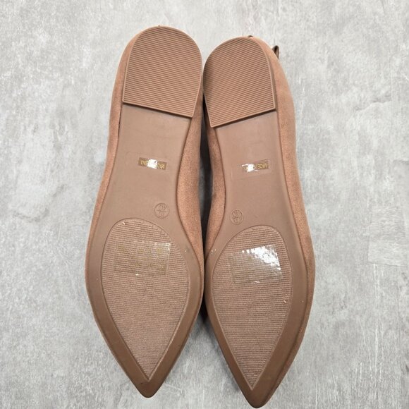 Lulus Pointed Toe Flat Loafers 10 Brown Minimalist Preppy Old Money Slip On Shoe - Picture 8 of 11